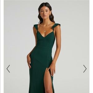 COPY - MORE THAN THIS RUFFLE STRAP MAXI DRESS IN EMERALD